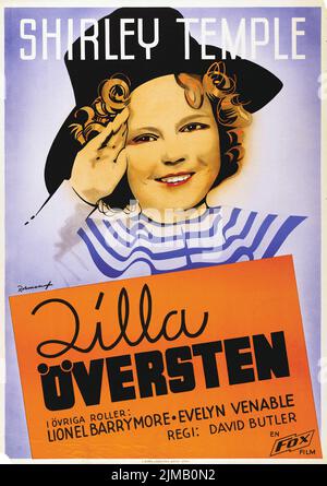 Shirley Temple - Lilla översten - der kleine Oberst (Fox, 1935). Schwedisches Filmplakat. Eric Rohman Kunstwerk Stockfoto