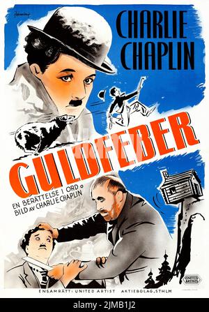 Charlie Chaplin. Guldfeber - der Goldrausch (United Artists, Remake 1940s). Schwedisches Filmplakat. Eric Rohman Artwork 2 Stockfoto