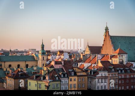 Blick vom Aussichtsturm auf die Warschauer Altstadt Stockfoto