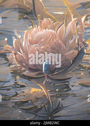 Blaue Blumen vor blauem Hintergrund Stock Vektor