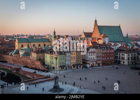 Blick vom Aussichtsturm auf die Warschauer Altstadt Stockfoto