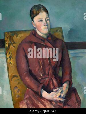 Madame Cezanne in einem gelben Stuhl. Paul Cezanne. 1888-90. Stockfoto