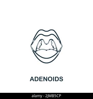 Adenoide-Symbol. Monochromes einfaches Allergiesymbol für Vorlagen, Webdesign und Infografiken Stock Vektor