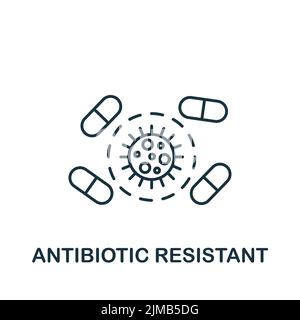 Antibiotikaresistentes Symbol. Monochromes einfaches Allergiesymbol für Vorlagen, Webdesign und Infografiken Stock Vektor