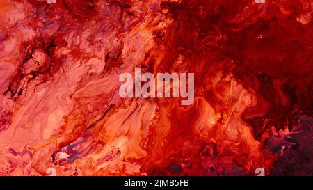 Abstrakte rote Farbe Hintergrund Acryl Marmor Mix Stockfoto