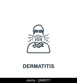 Symbol für Dermatitis. Monochromes einfaches Allergiesymbol für Vorlagen, Webdesign und Infografiken Stock Vektor