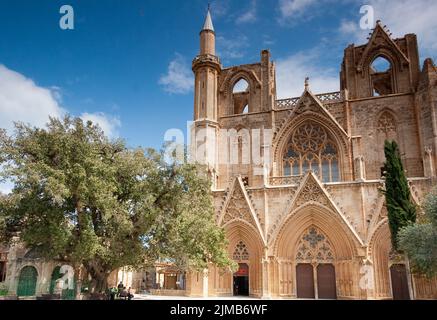 Mittelalterliche Kathedrale des Hl. Nikolaus (Lala Mustafa Pasha Moschee), Zypern Stockfoto