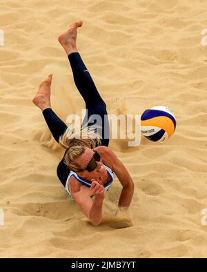 Die schottische Lynne Beattie in Aktion beim Finale des Frauenquartals zwischen Australien und Schottland in Smithfield am achten Tag der Commonwealth Games 2022 in Birmingham. Bilddatum: Freitag, 5. August 2022. Stockfoto