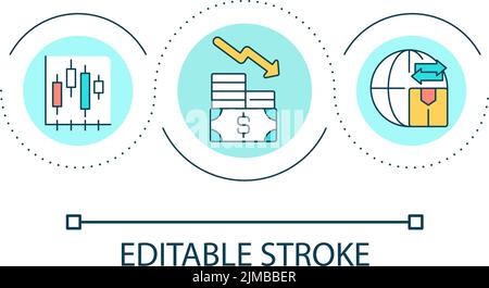 Symbol zur Senkung der Kosten für das Konzept der logistischen Serviceschleife Stock Vektor