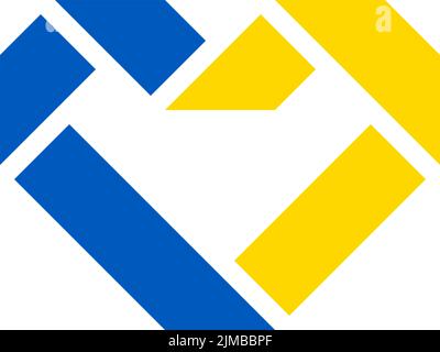 Flagge der Ukraine, Herz aus Papierband Stock Vektor