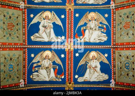 Bemalte Decke St Marys Church Huntingfield, Suffolk Stockfoto