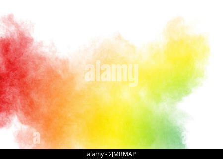 Multi Color Pulver Explosion auf weißem Hintergrund. Stockfoto