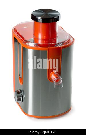 Grau-orange Squeezer isoliert auf weißem Hintergrund Stockfoto