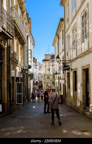 Historische Straße Santiago de Compostela Stockfoto