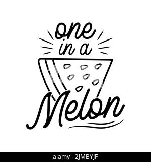 Kreative Vektor-Illustration von Wassermelone Scheibe und eine in Einer Melon lustige Inschrift vor weißem Hintergrund Stock Vektor