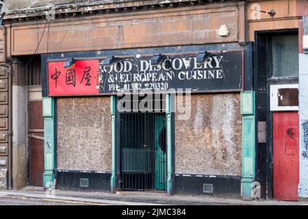 In Dundee an Bord des ehemaligen chinesischen Restaurants. Stockfoto