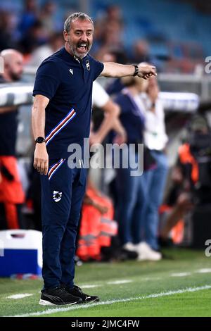 Genua, Italien. 05. August 2022. Während des Fußballspiels von Coppa Italia zwischen UC Sampdoria und Reggina. Kredit: Nicolò Campo/Alamy Live Nachrichten Stockfoto