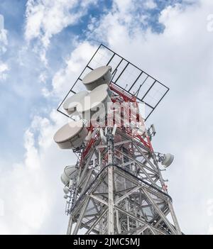 Telekommunikation mast TV Antennen Wireless Technologie Stockfoto