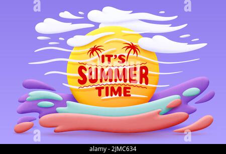 Simmer Zeit Lifestyle, glücklich Banner Reise. Vektorgrafik Stock Vektor