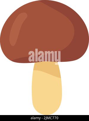 Foresr braune Pilz Illustration isoliert auf weißem Hintergrund in flachen Cartoon-Stil Stock Vektor