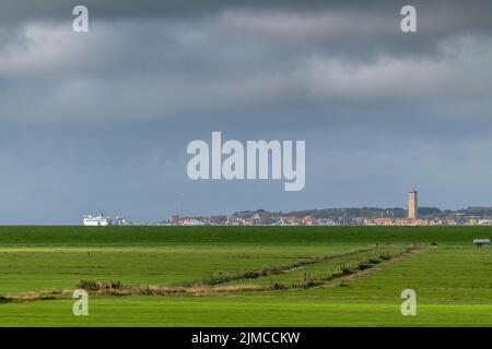 West Terschelling von der Insel Terschelling aus gesehen Stockfoto