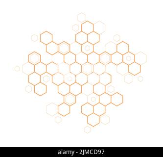 Bienenhonig Kamm Hintergrund . Einfache Muster Bienenwabenzellen. Molekulare Struktur. Science Illustration. Vektorstruktur. Futuristischer geometrischer Druck Stock Vektor