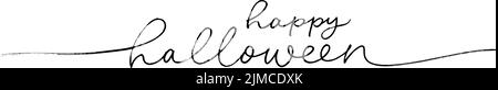 Happy Halloween handgezeichnete Vektorlinie Schriftzug. Stock Vektor