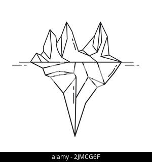 Eisberg-Symbol im Umriss-Stil. Vektorgrafik. Stock Vektor