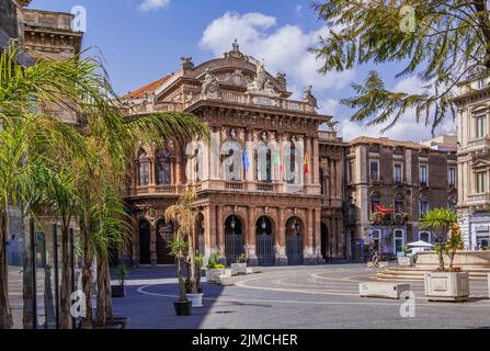 Teatro Massimo Bellini Opernhaus in der Altstadt, Catania, Ostküste, Sizilien, Italien Stockfoto