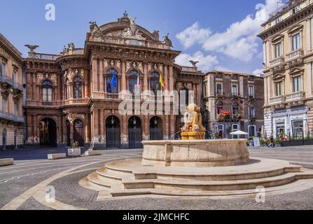 Teatro Massimo Bellini Opernhaus in der Altstadt, Catania, Ostküste, Sizilien, Italien Stockfoto