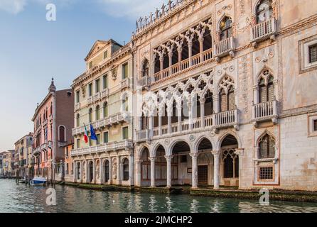 Palazzo Ca dOro (Goldenes Haus) am Canale Grande, Venedig, Venetien, Adria, Norditalien, Italien Stockfoto