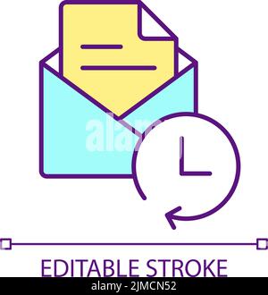 RGB-Farbsymbol für „Brief verzögern“ Stock Vektor