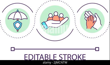 Symbol für das Versicherungsschutz-Loop-Konzept Stock Vektor