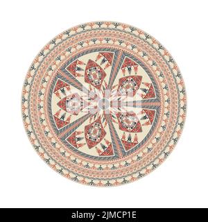 Kreismuster in traditionellen Palästinensischen Stil, vektor design Element Stockfoto