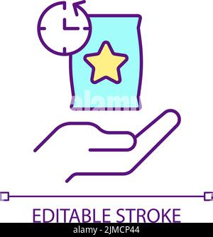 Warten auf neues RGB-Farbsymbol des Produkts Stock Vektor