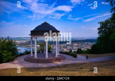 Niederwaldtempel, Osteinpark, Niederwalddenkmal, Rüdesheim am Rhein, Rheingau, Taunus, Hessen, Deutschland Stockfoto