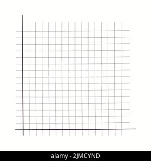 Rasterpapier. Mathematisches Diagramm. Kartesisches Koordinatensystem mit x-Achse, y-Achse. Quadratischer Hintergrund mit farbigen Linien. Geometrisches Muster für die Schule Stock Vektor