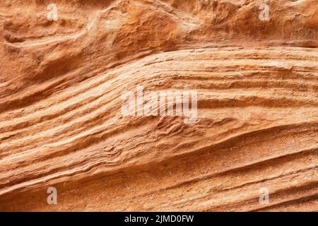 Unebene Oberfläche der trockenen Wand des Buckskin Gulch Canyon an sonnigen Tagen in Utah, USA Stockfoto