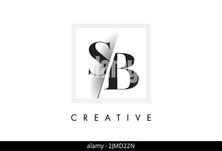 SB Letter Logo Design mit kreativer Schnittschrift und Schnittschrift Serif. Stock Vektor