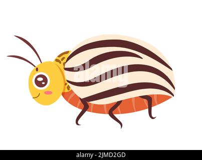 Kartoffelkäfer von Colorado. Pflanzen Insekten, Tiere kleine Fauna Vektor-Illustration Stock Vektor