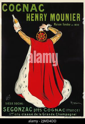 Circa 1910 Anzeige für Cognac Henry Mounier. Illustration von Leonetto Cappiello Stockfoto