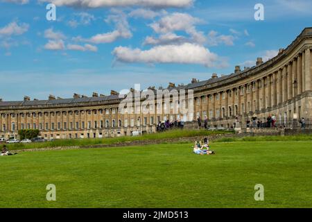 Die Royal Crescent, Bath, Somerset, England Stockfoto