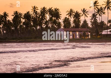 SÃ£o Miguel dos Milagres, Brasilien - 16. November 2019: Schönes Bild vom Strand von SÃ£o Miguel dos Stockfoto