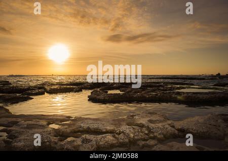 Sonnenuntergang in Byblos, Libanon, byblos Festung, Foto der touristische Ort im Land. Stockfoto