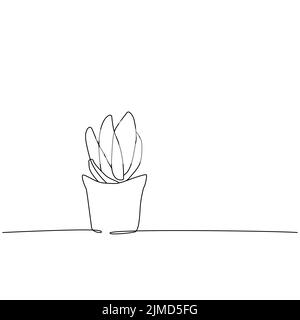 Sukkulenten Formen, Symbol Topfpflanzen, lineare Symbole. Linie mit bearbeitbarer Kontur Stock Vektor