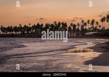 SÃ£o Miguel dos Milagres, Brasilien - 16. November 2019: Schönes Bild vom Strand von SÃ£o Miguel dos Stockfoto