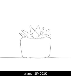 Sukkulenten Formen, Symbol Topfpflanzen, lineare Symbole. Linie mit bearbeitbarer Kontur Stock Vektor