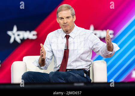 Dallas, Usa. 04. August 2022. Der US-Repräsentant des Kongressbezirks 4. in Ohio, Jim Jordan, spricht während der CPAC Texas 2022-Konferenz im Hilton Anatole (Foto: Lev Radin/Pacific Press) Quelle: Pacific Press Media Production Corp./Alamy Live News Stockfoto