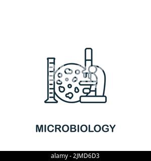 Symbol für Mikrobiologie. Monochrom einfaches Bioengineering-Symbol für Vorlagen, Webdesign und Infografiken Stock Vektor