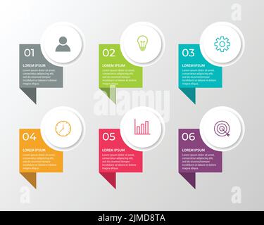Eine Reihe von Business-Infografik-Vorlagen mit verschiedenen Optionen für eine Präsentation Stock Vektor